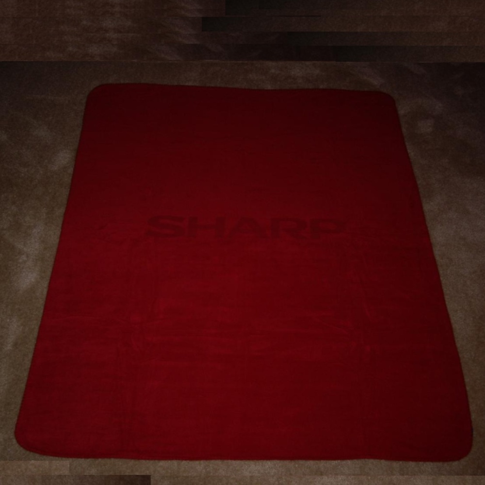 SHARP ELECTRONICS RED EMBOSSED THROW BLANKET NEW - Picture 2 of 4